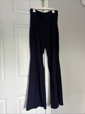 Women's Navy Flared Dress Pants - Classic High Waist